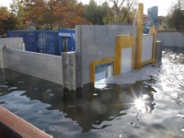 Automatische Hochwasserschutzsystem hat Test der TUHH bestanden /Bild:AQUA-STOP Hochwasserschutz GmbH